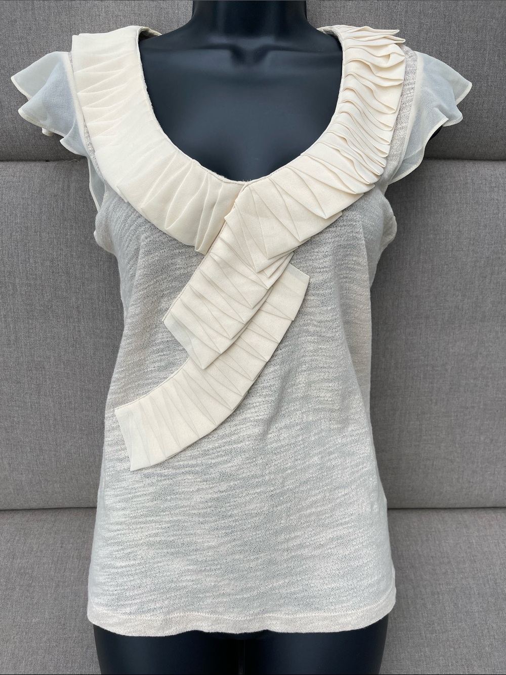 Anthropologie Deletta Flutter Sleeve Top